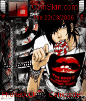 dark red anime boy