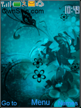 abstract Blue Flowers**