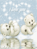 LOVE BEAR CUTE kawaii snow animated